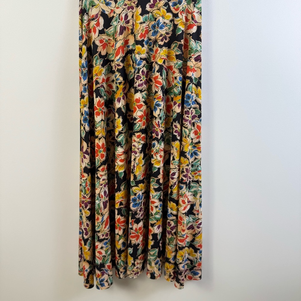 Zara Floral Mock Neck Sleeveless Midi Dress Medium Boho Cottagecore Vtg Retro - Picture 6 of 13